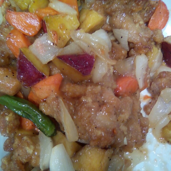 彩り野菜の酢鶏